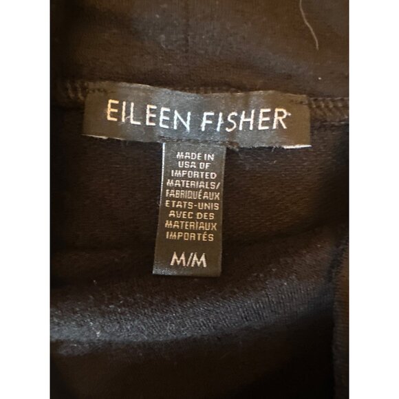 Eileen Fisher Black Mock Turtleneck Long Sleeve Tunic Dress M Minimalist Classic - Picture 2 of 6